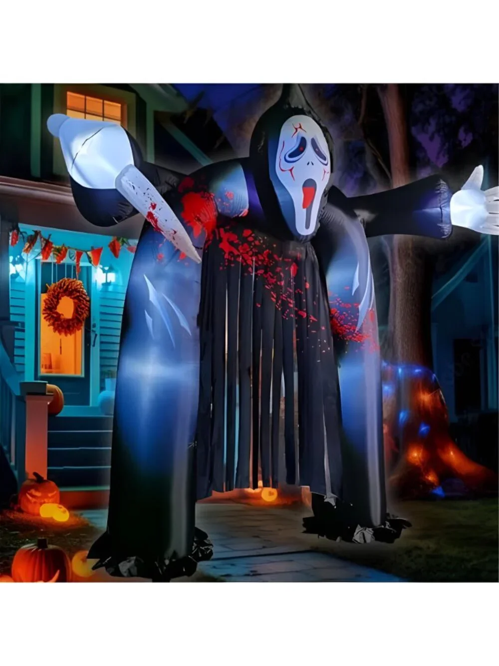 10 FT Halloween Inflatable Ghost Archway with Built-in LED Lights
